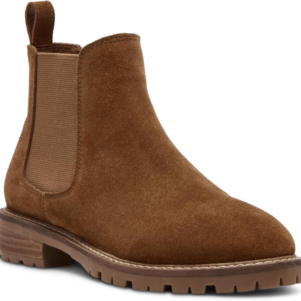 Steve Madden Women's Leopold Camel Brown Suede Chelsea Boots